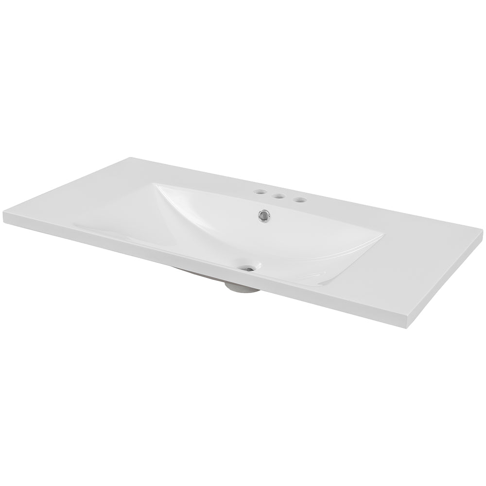 36 Inch Ceramic Single Bathroom Vanity Top with 3-Faucet Holes_1