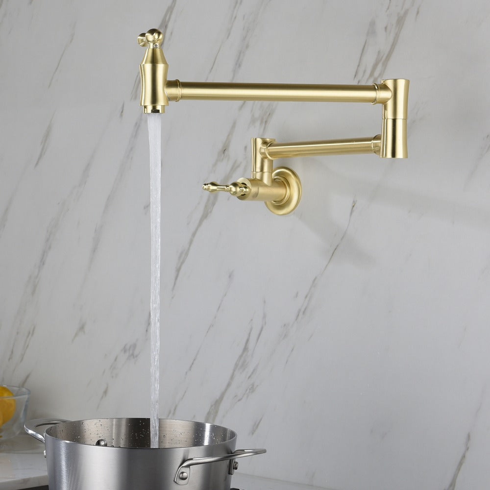 Wall Mount Pot Filler Faucet - Gold_5