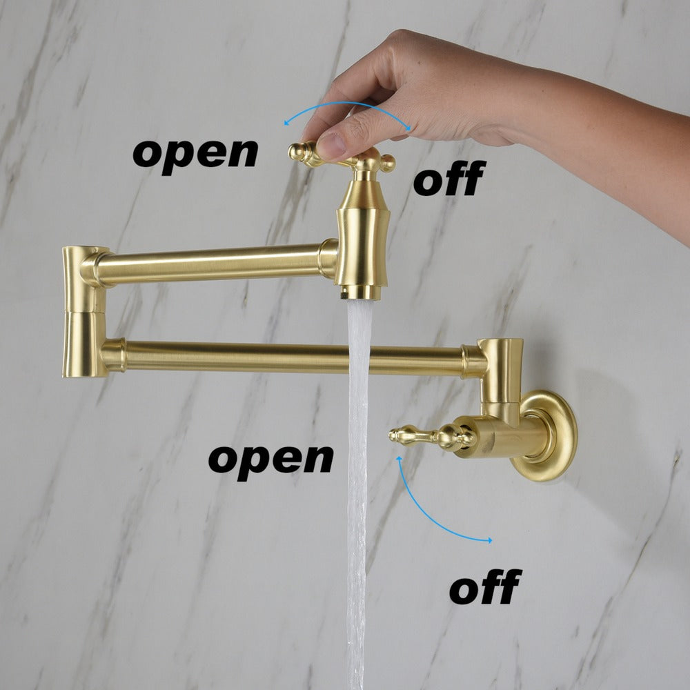 Wall Mount Pot Filler Faucet - Gold_3