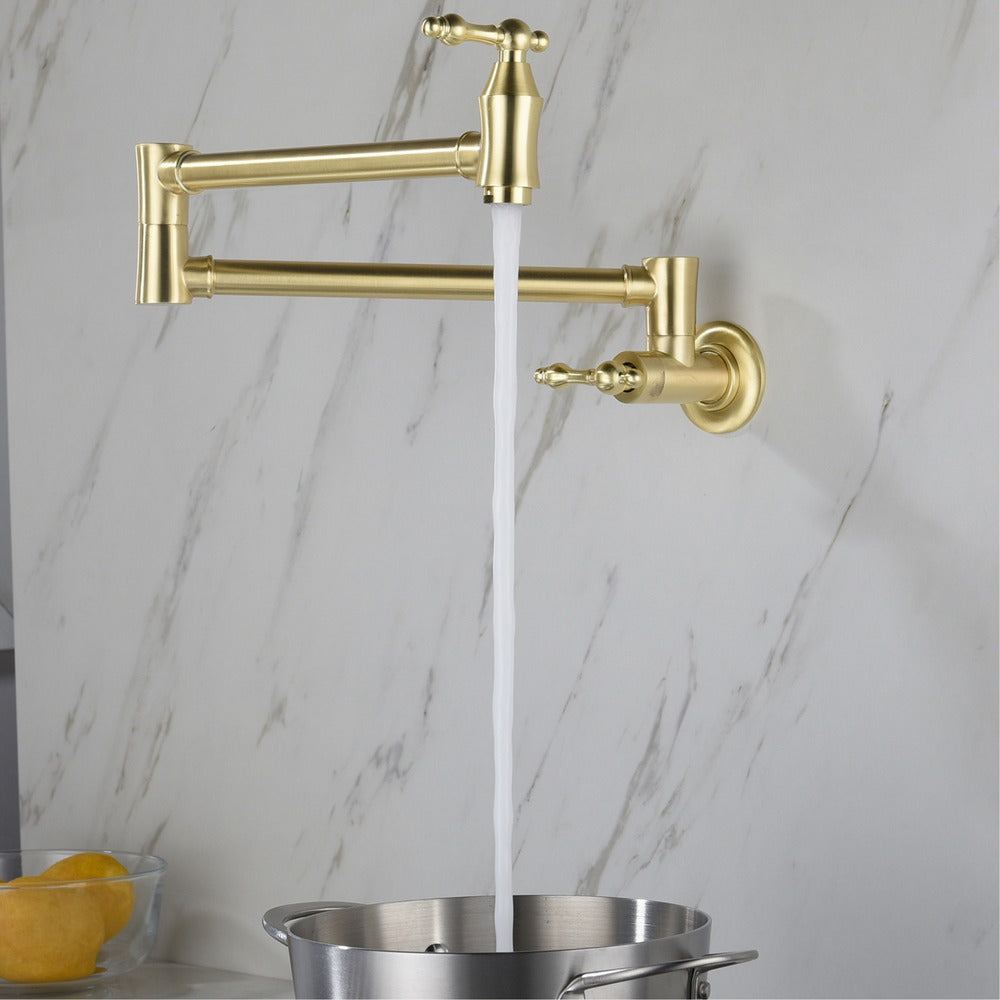 Wall Mount Pot Filler Faucet - Gold_4