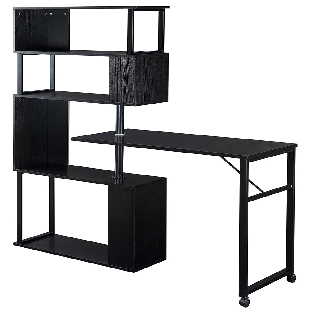 5-Tier L-Shaped Rotating Desk with Lockable Casters_3