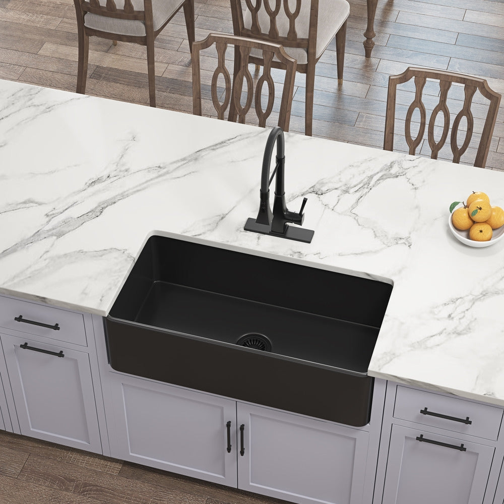 Farmhouse Sink Deep Single Undermount Apron Kitchen Sink_9