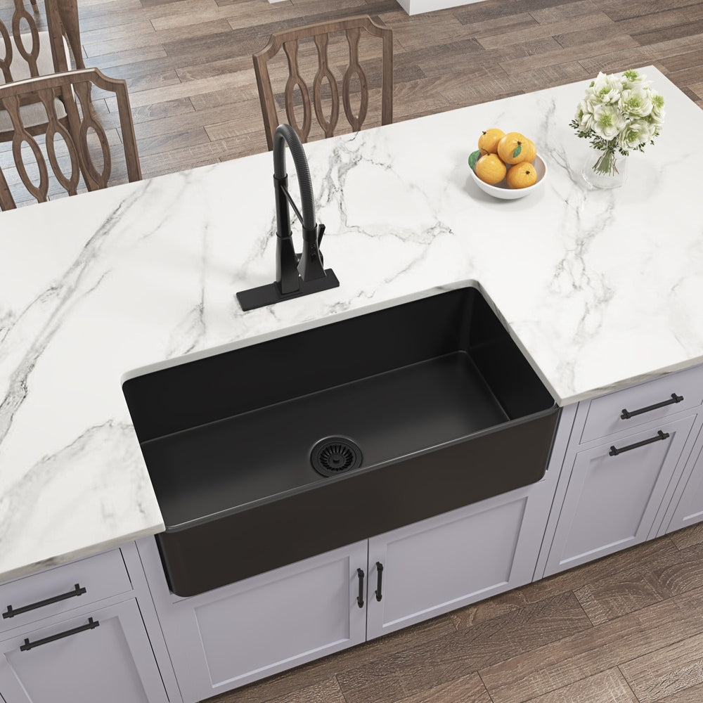 Farmhouse Sink Deep Single Undermount Apron Kitchen Sink_5