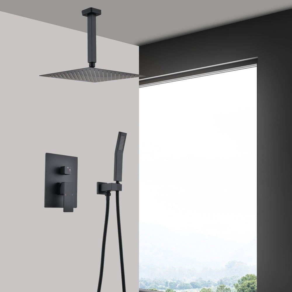 Ceiling Mounted Shower System with Handheld 12in Head_1