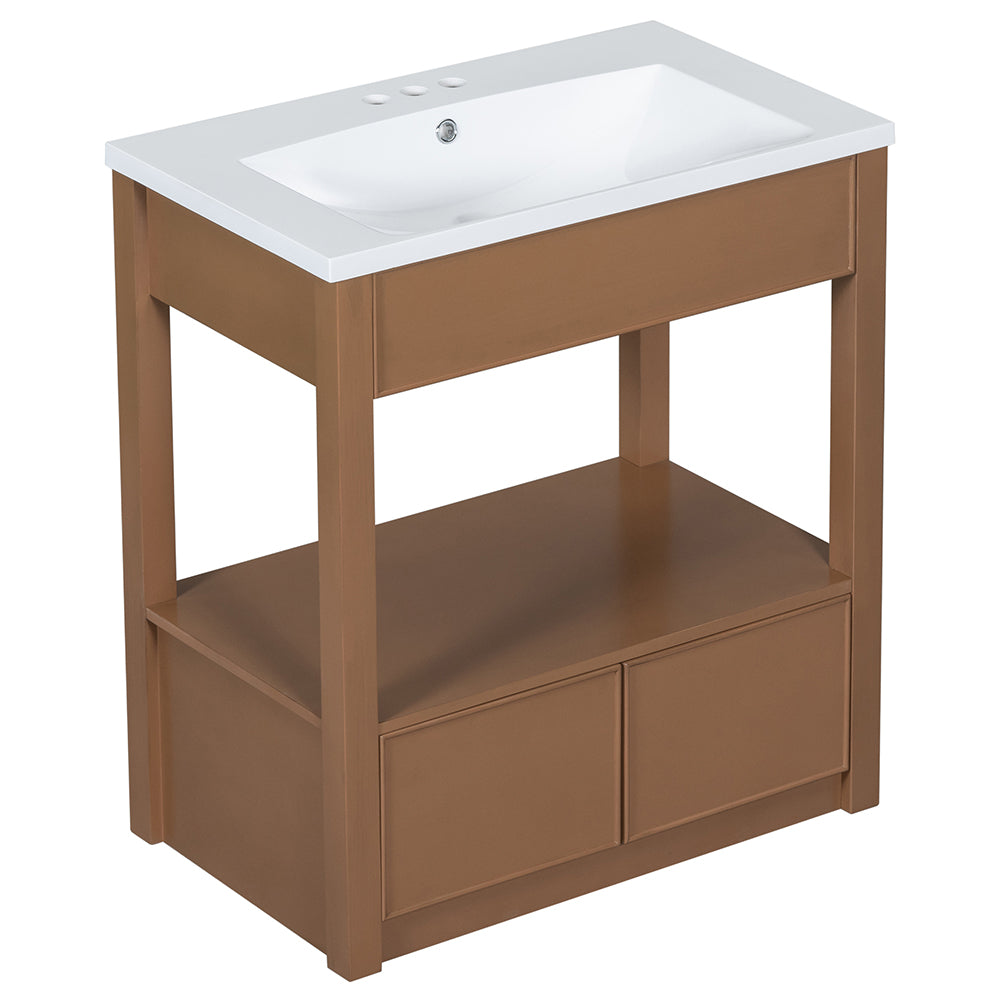 Bathroom Vanity with Sink - Brown_3