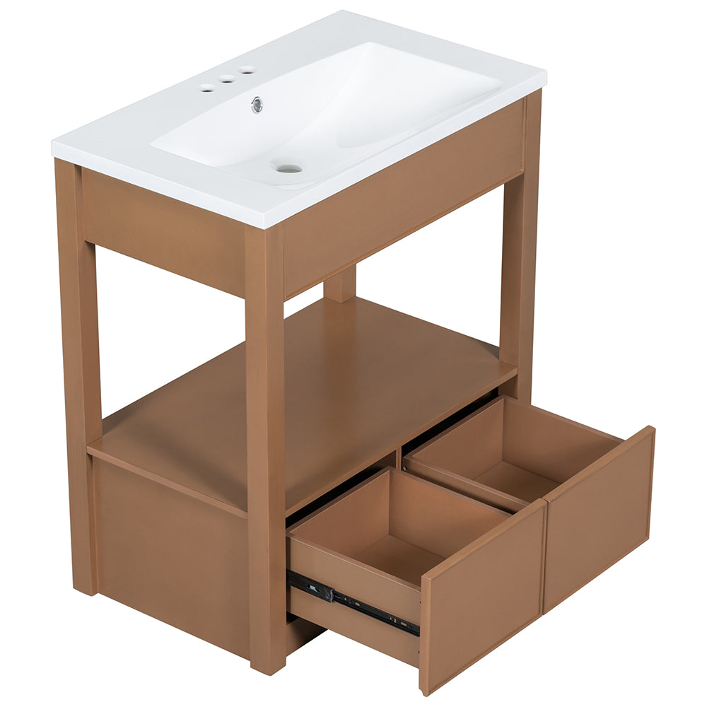 Bathroom Vanity with Sink - Brown_6