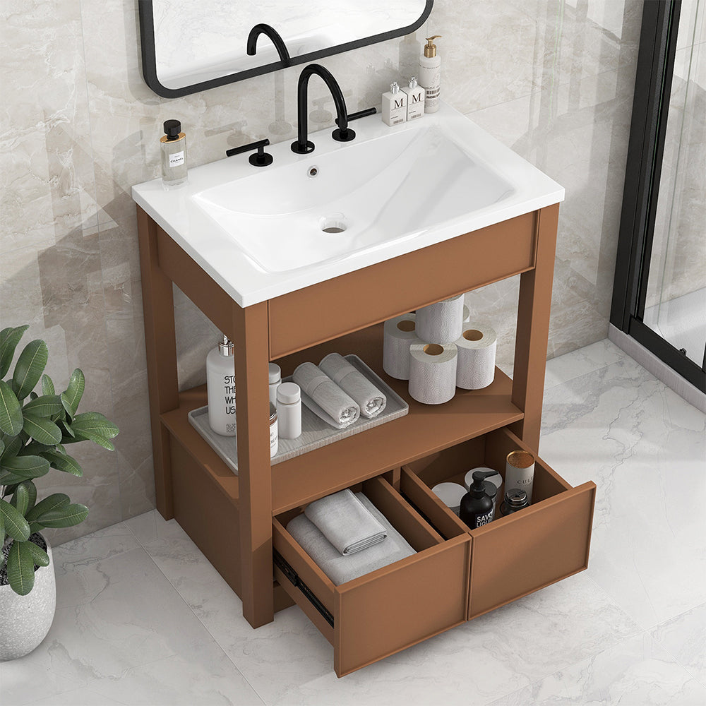 Bathroom Vanity with Sink - Brown_2