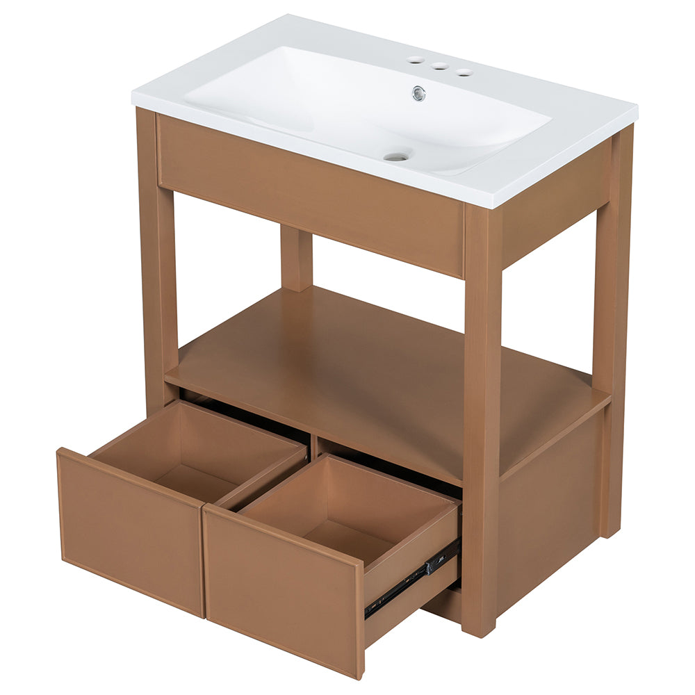 Bathroom Vanity with Sink - Brown_4