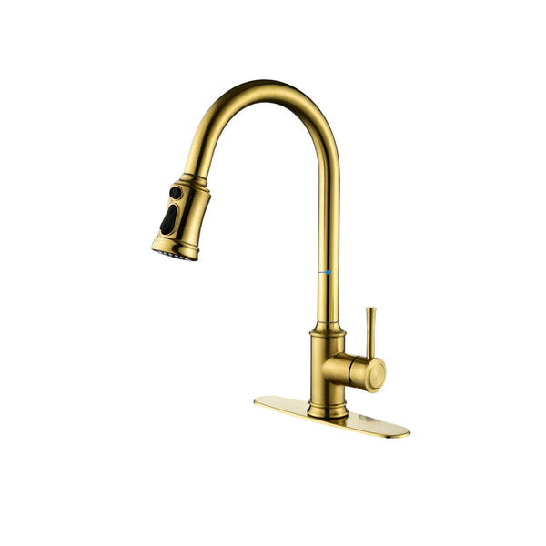 High Arc Pull Out Kitchen Faucet Stainless Steel_0