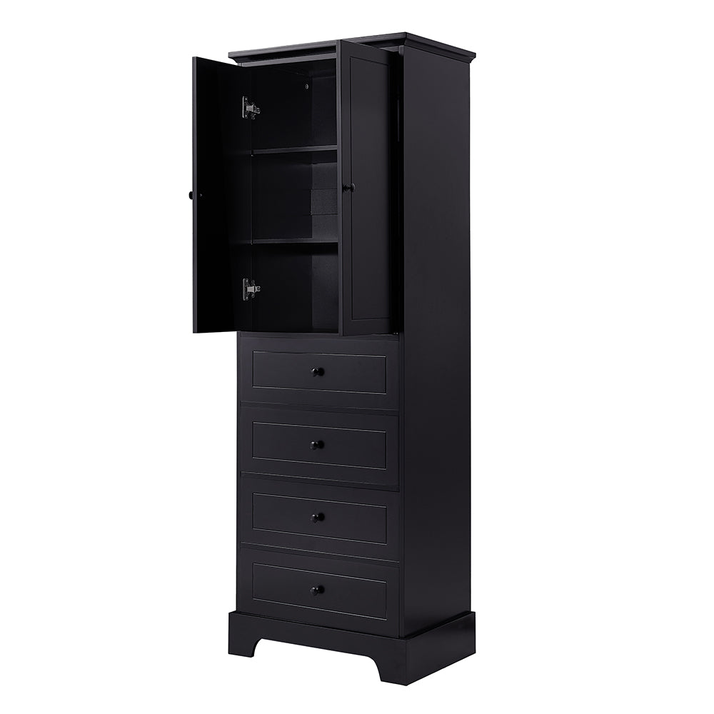 2-Door 4-Drawer Adjustable Cabinet - Black_6