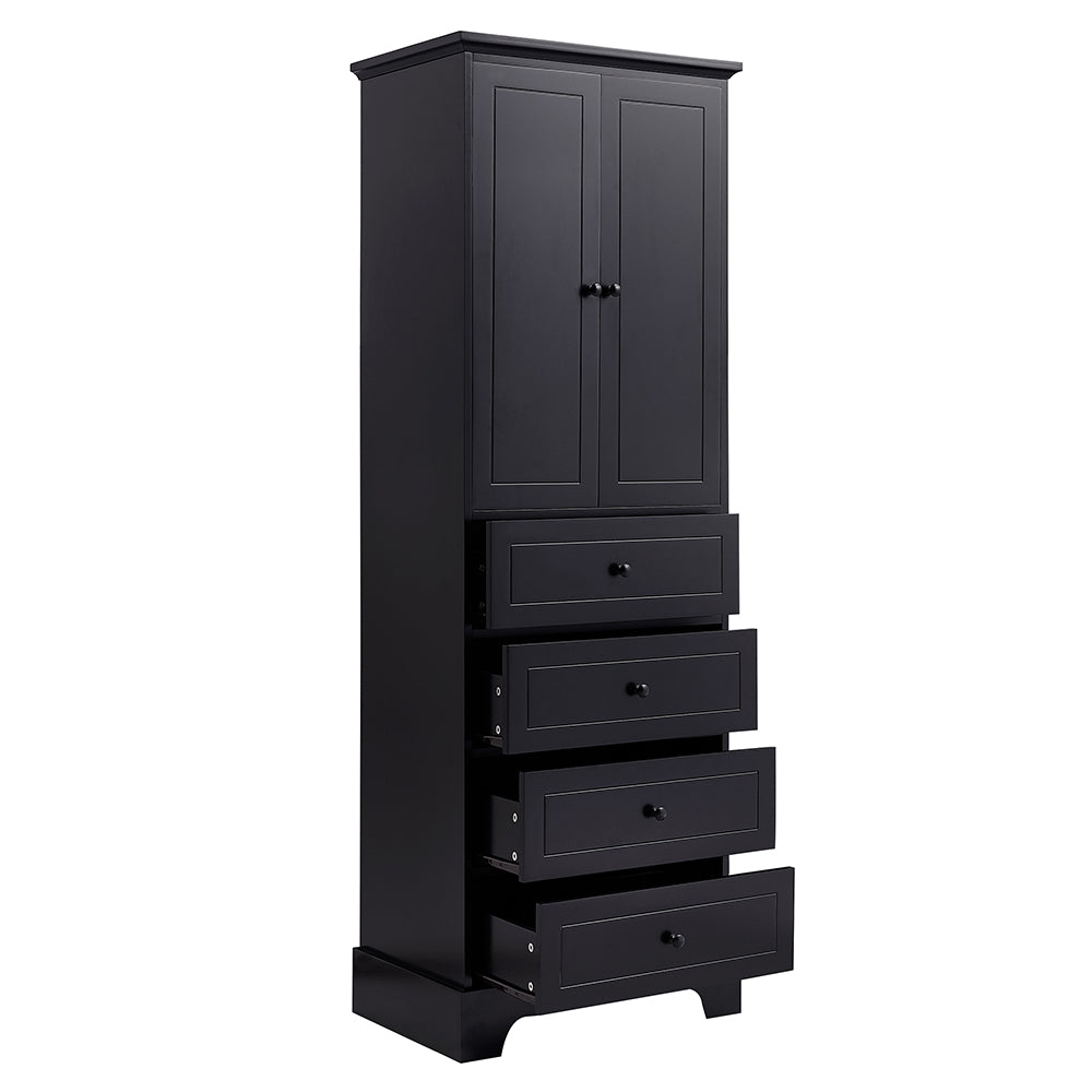 2-Door 4-Drawer Adjustable Cabinet - Black_5