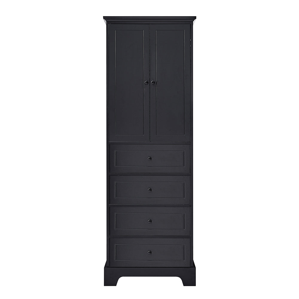 2-Door 4-Drawer Adjustable Cabinet - Black_0