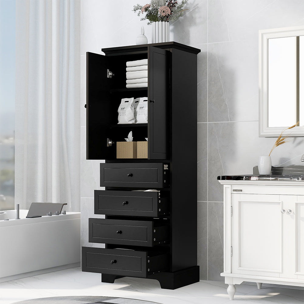 2-Door 4-Drawer Adjustable Cabinet - Black_2