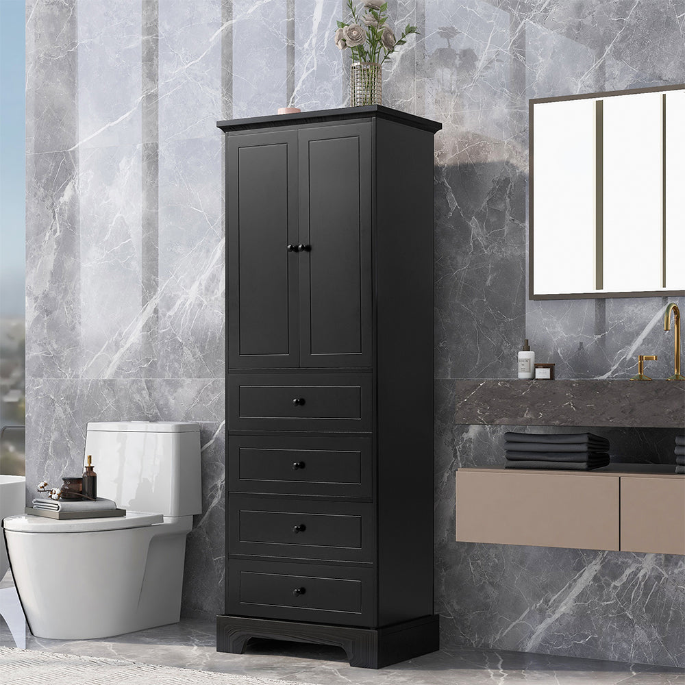 2-Door 4-Drawer Adjustable Cabinet - Black_1