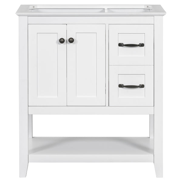 30 Inch Vanity Base with Multi-Functional Drawer - White_0