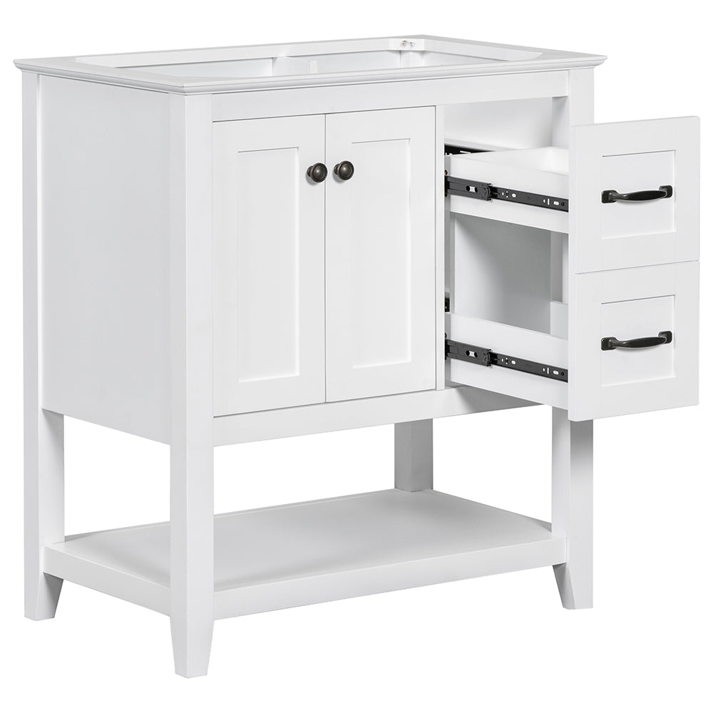 30 Inch Vanity Base with Multi-Functional Drawer - White_5