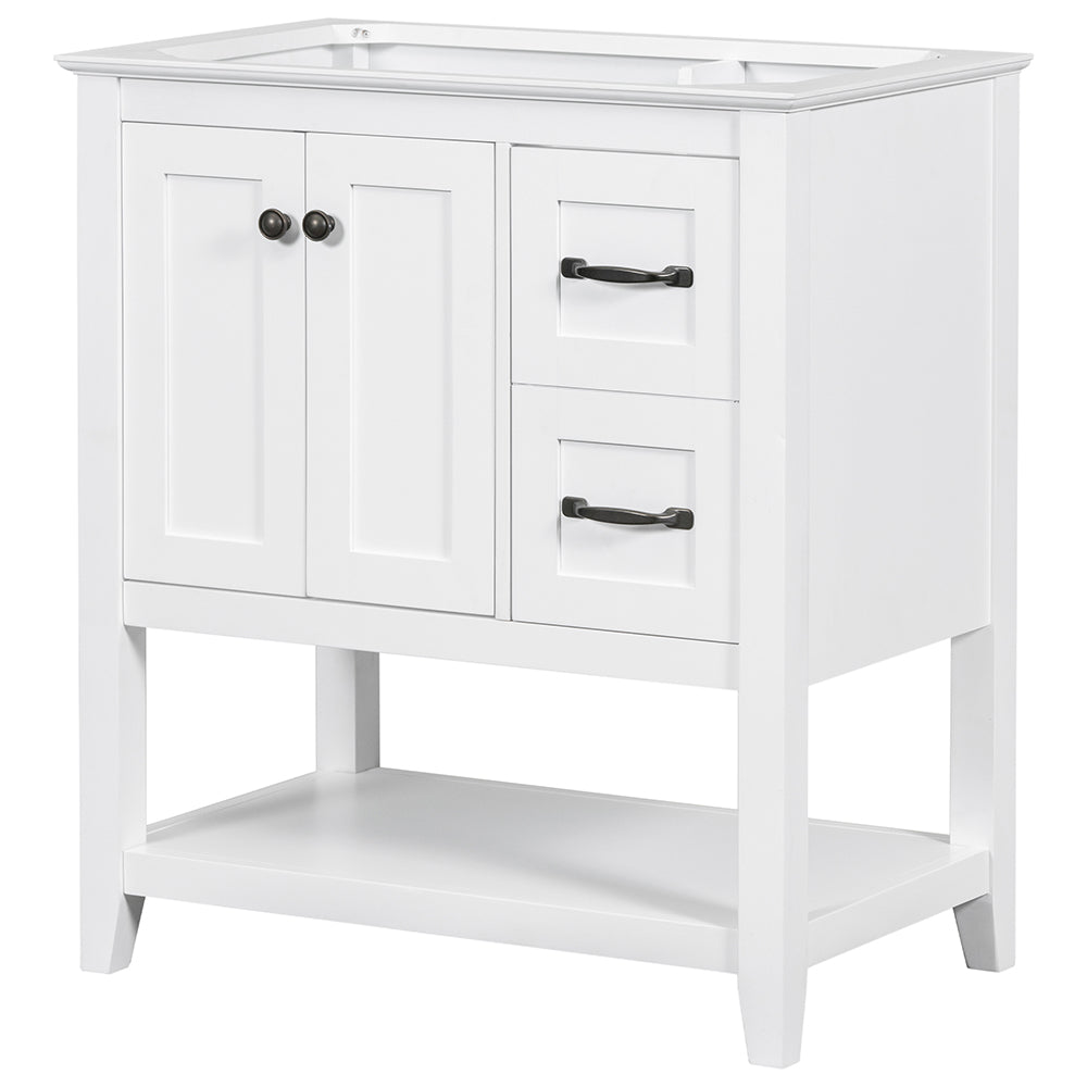 30 Inch Vanity Base with Multi-Functional Drawer - White_2