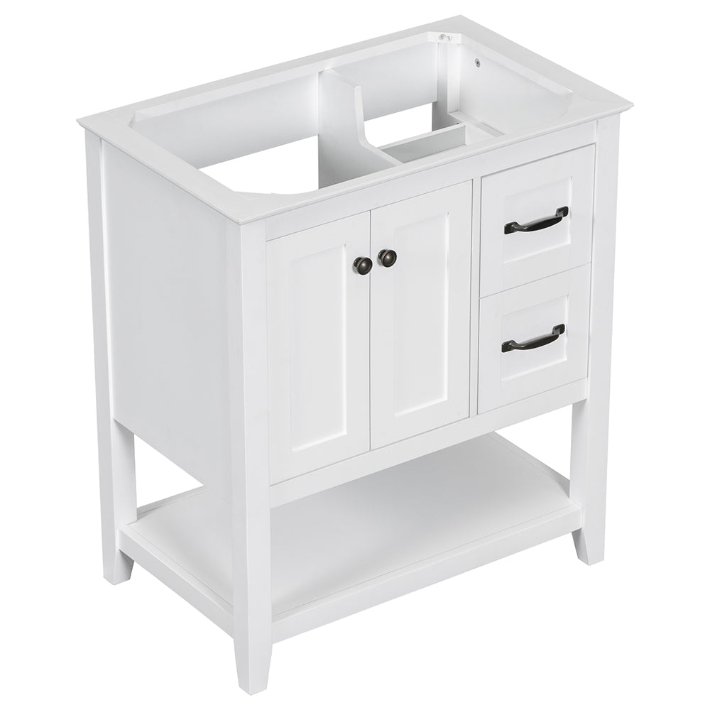 30 Inch Vanity Base with Multi-Functional Drawer - White_4