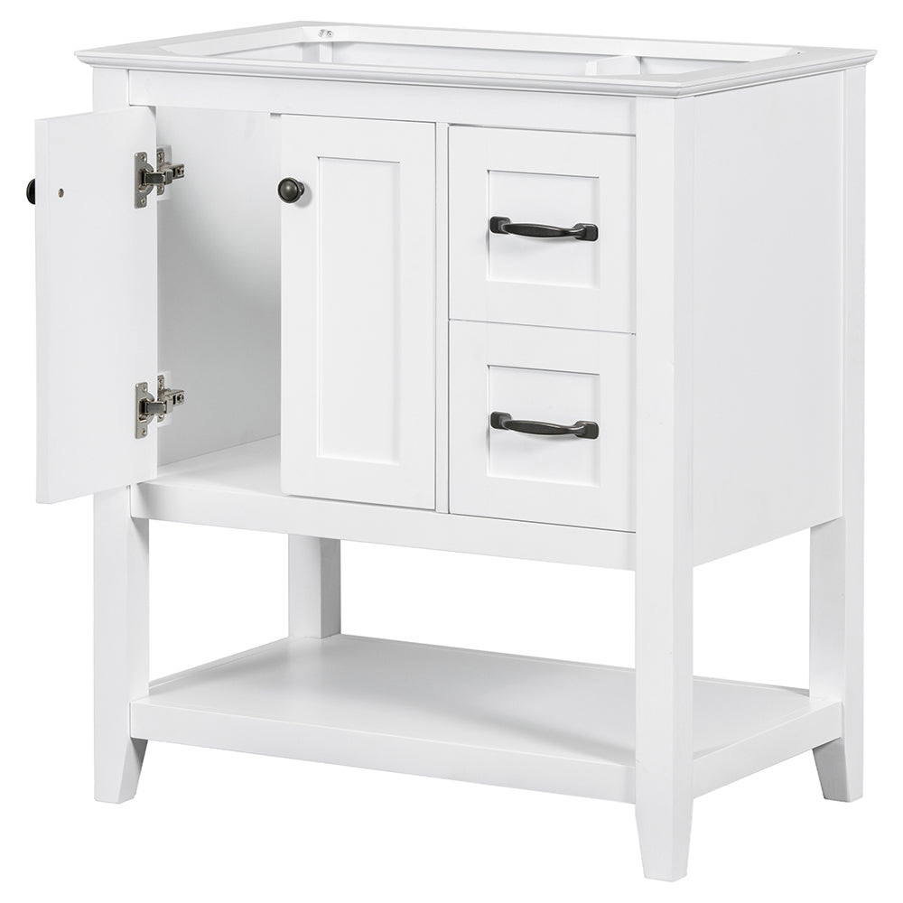 30 Inch Vanity Base with Multi-Functional Drawer - White_1