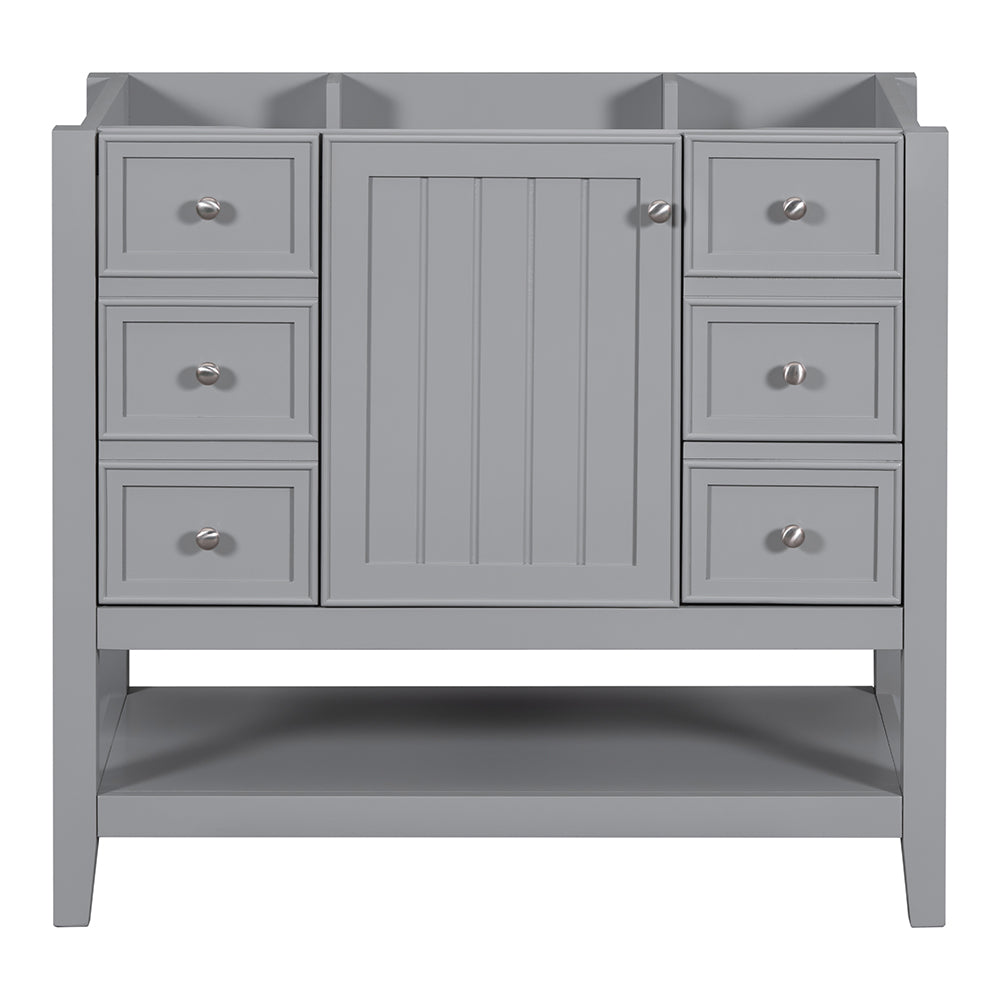 36 Inch Vanity Base with Cabinet and 3 Drawers - Grey_0