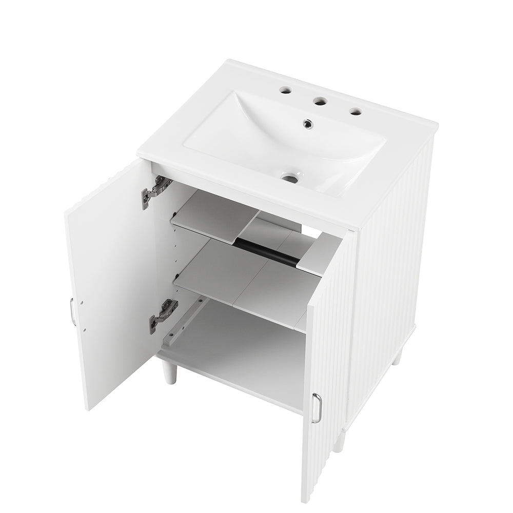 24 Inch Bathroom Vanity with Sink - White_5