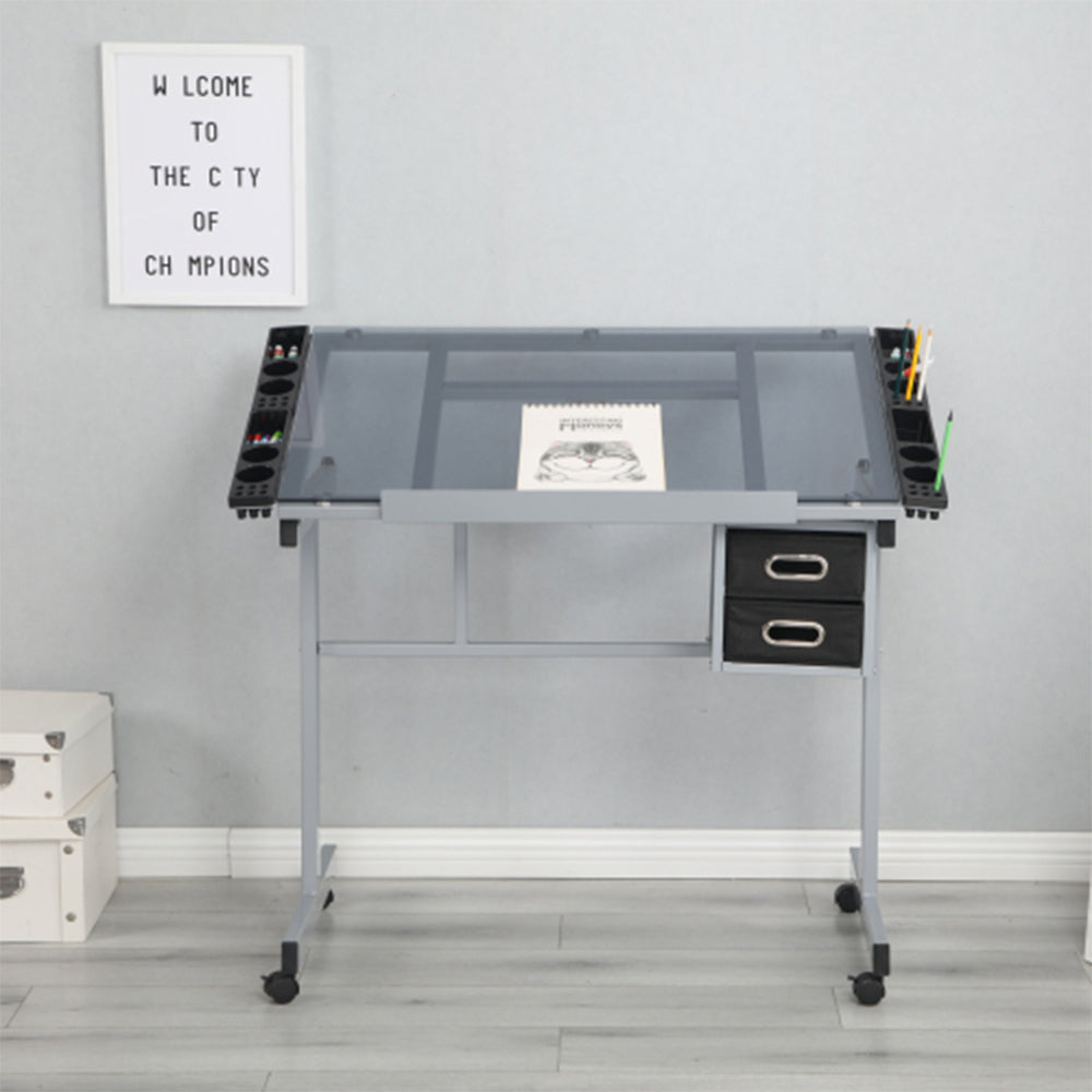 Adjustable Art Drawing Desk with Craft Station_7