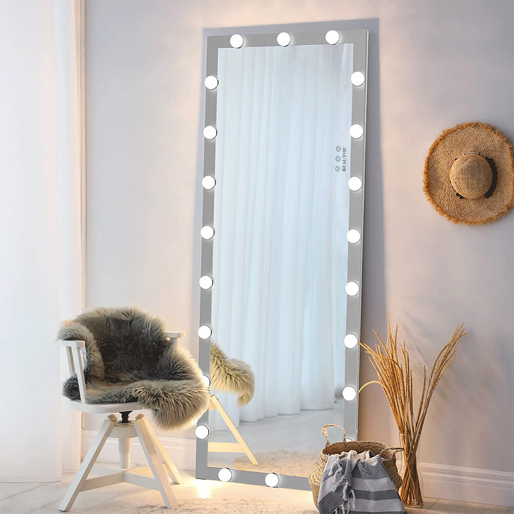 63x24 Inch Hollywood Full-Length Lighted Mirror - Silver_4