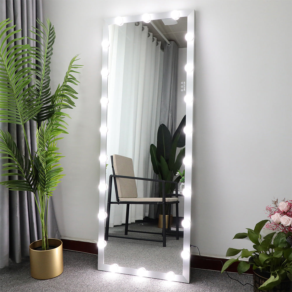 63x24 Inch Hollywood Full-Length Lighted Mirror - Silver_1