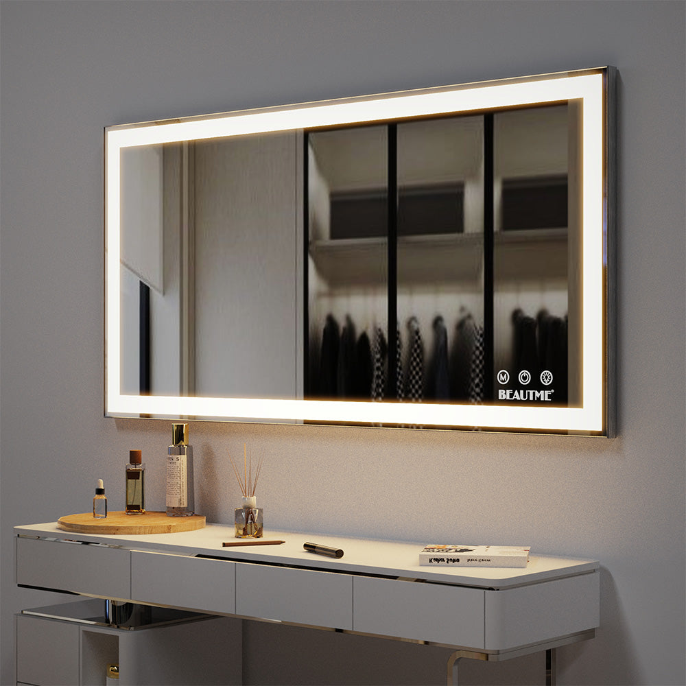 48x24 Inch LED Vanity Mirror, Adjustable Light & Anti-Fog - Wall Mounted_8