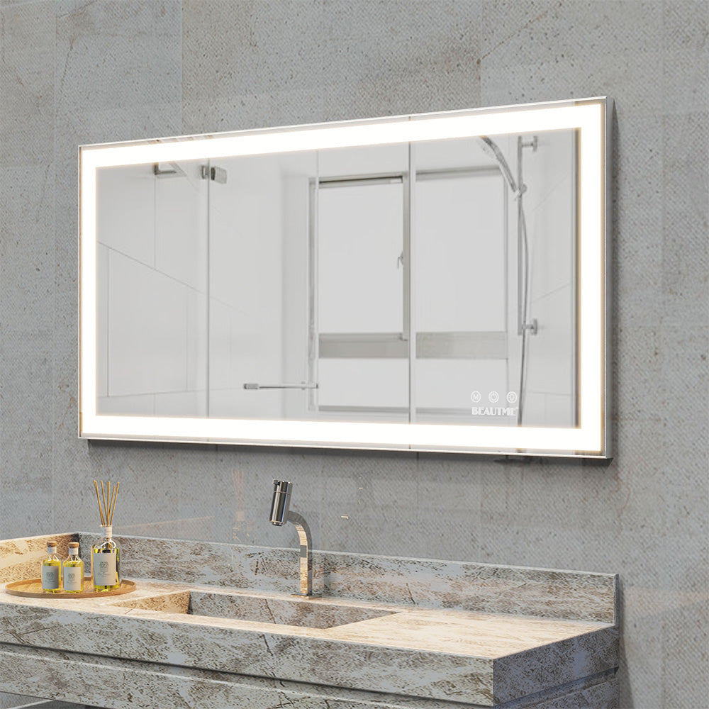 48x24 Inch LED Vanity Mirror, Adjustable Light & Anti-Fog - Wall Mounted_7