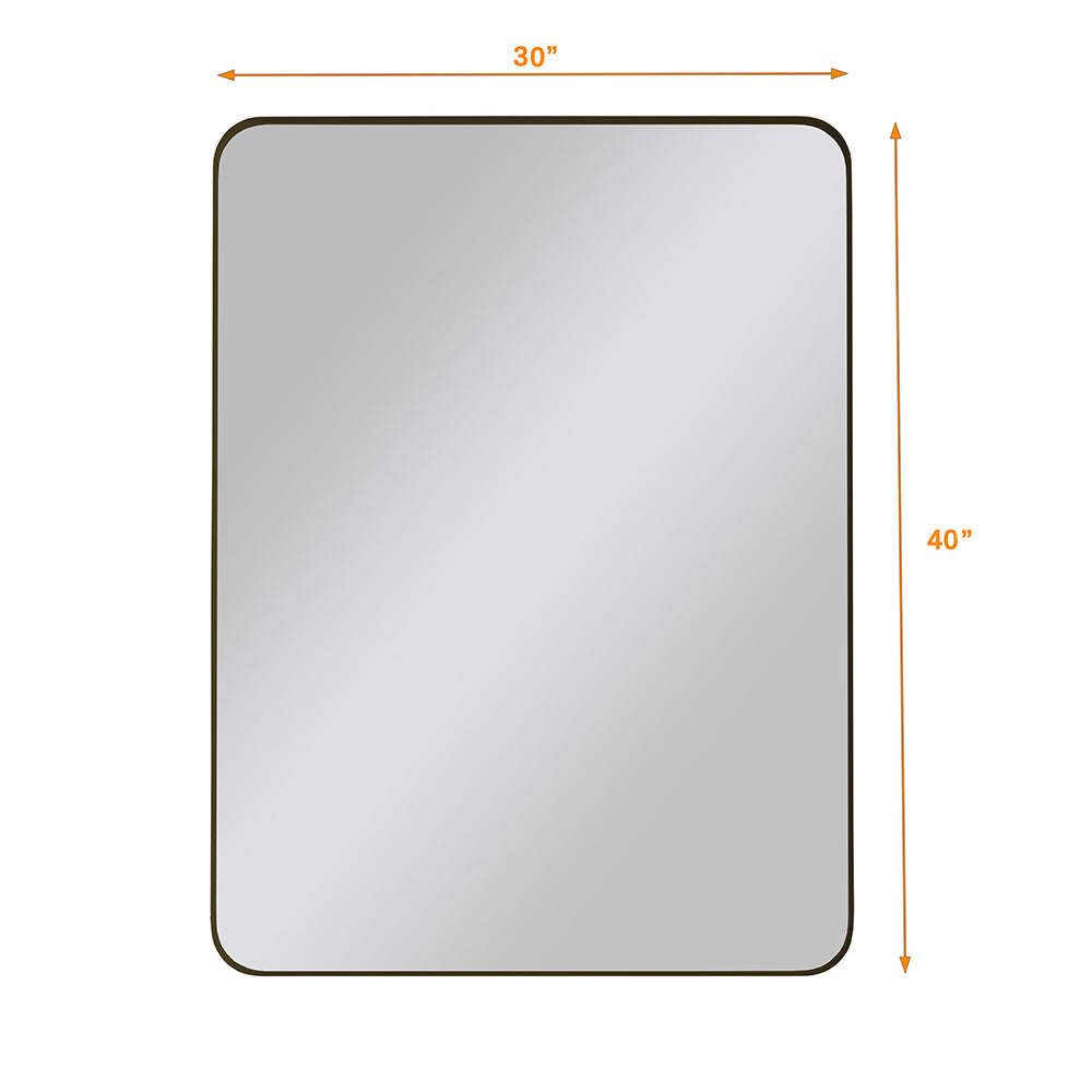 30x40 Inch Rectangular Metal Framed Wall Mirror -  Black_10