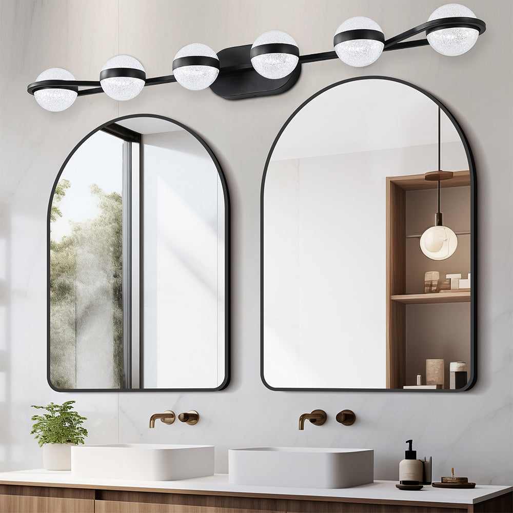 6-Bulb LED Vanity Light for Bathroom - Black_2