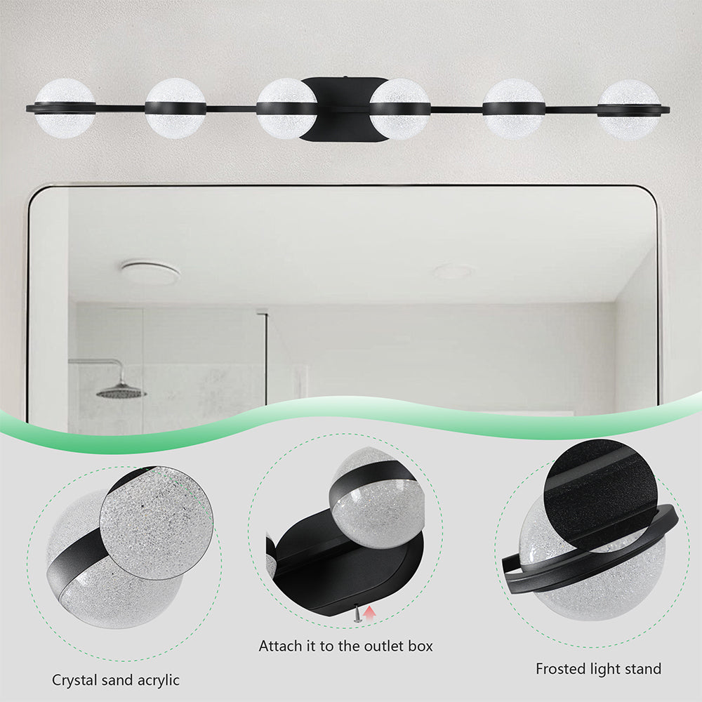 6-Bulb LED Vanity Light for Bathroom - Black_8