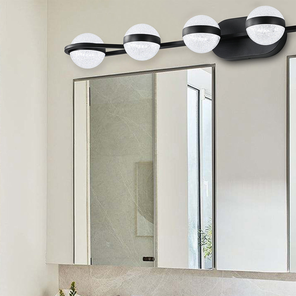 6-Bulb LED Vanity Light for Bathroom - Black_1