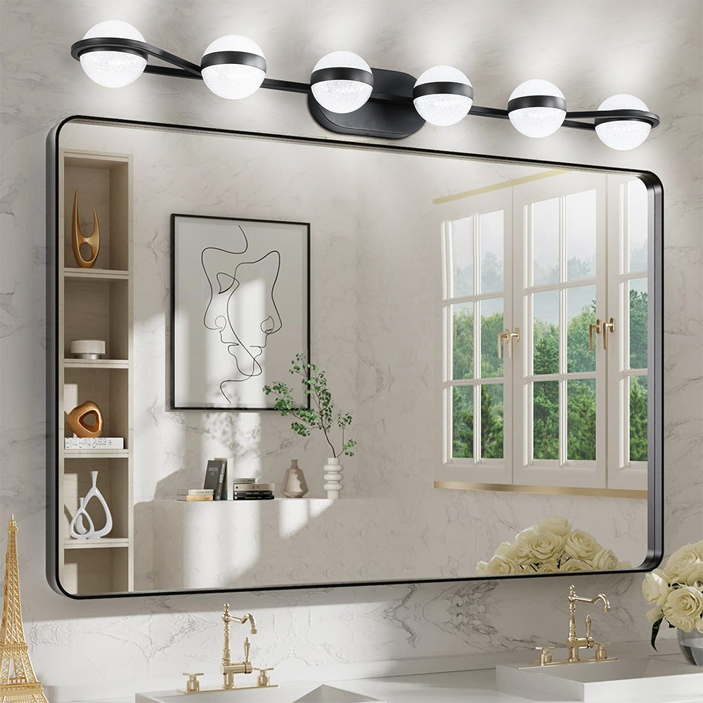 6-Bulb LED Vanity Light for Bathroom - Black_5