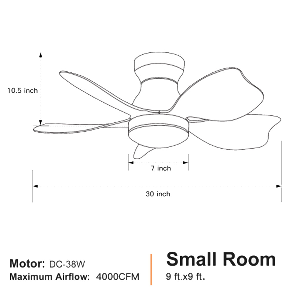 30-Inch Ceiling Fan Lighting for Small Children Room - Black_9