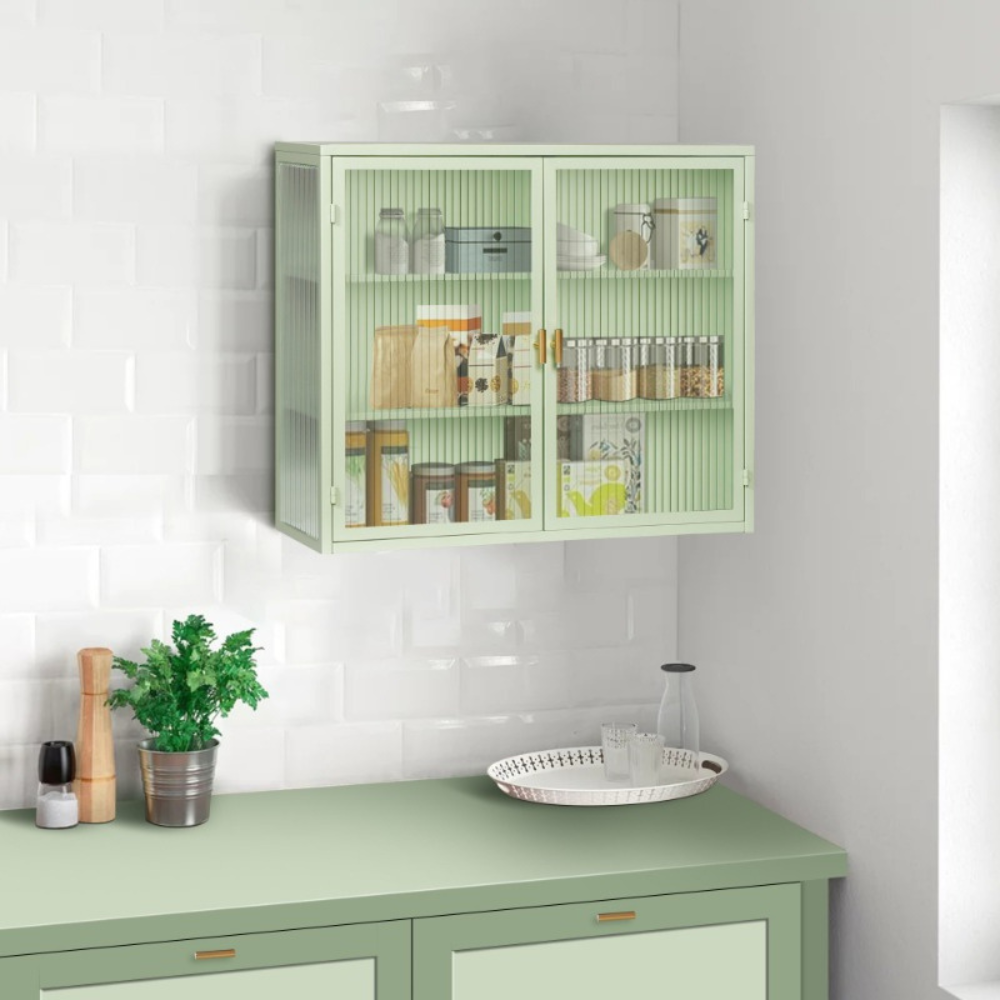 Modern Wall Cabinet with Three-tier Storage_4