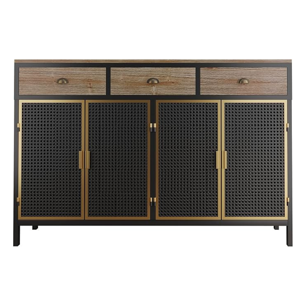 Modern Sideboard with 4 Doors and 3 Top Drawers_3