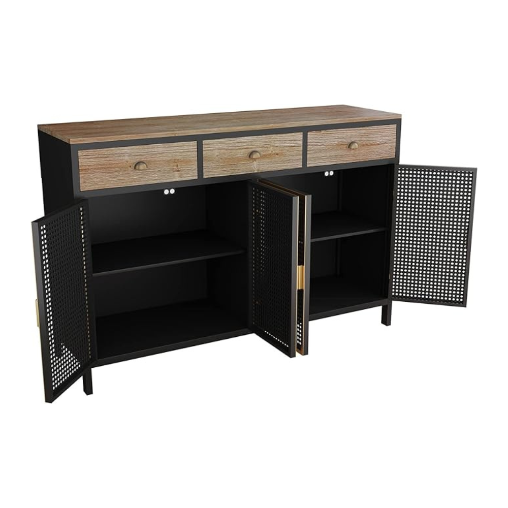 Modern Sideboard with 4 Doors and 3 Top Drawers_4