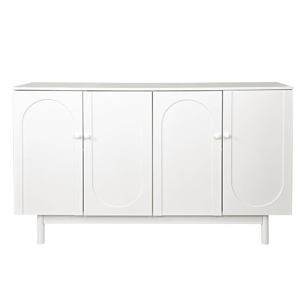 Sleek and Versatile 4-Door Intaglio Storage Cabinet_3