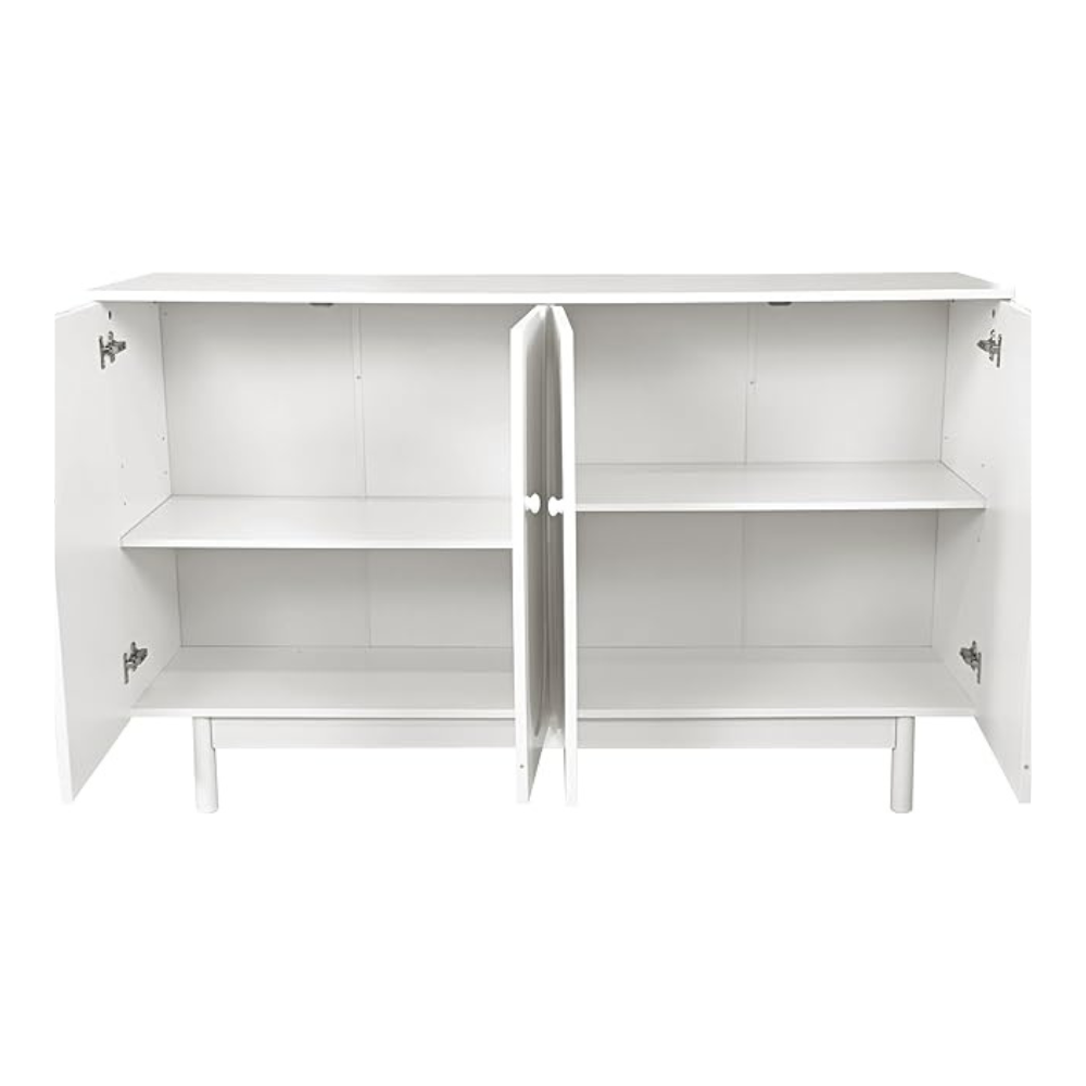 Sleek and Versatile 4-Door Intaglio Storage Cabinet_4