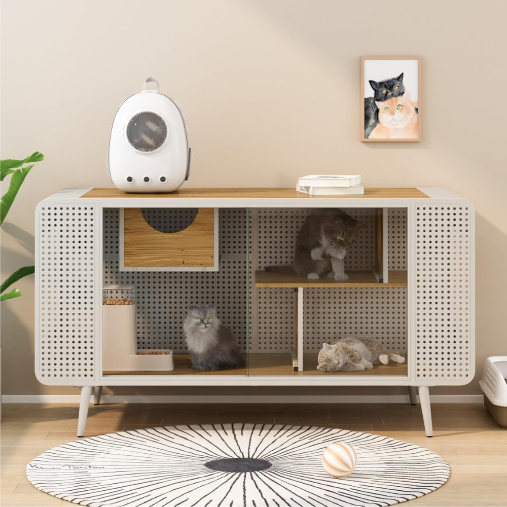 Spacious Cat House with Tempered Glass_2