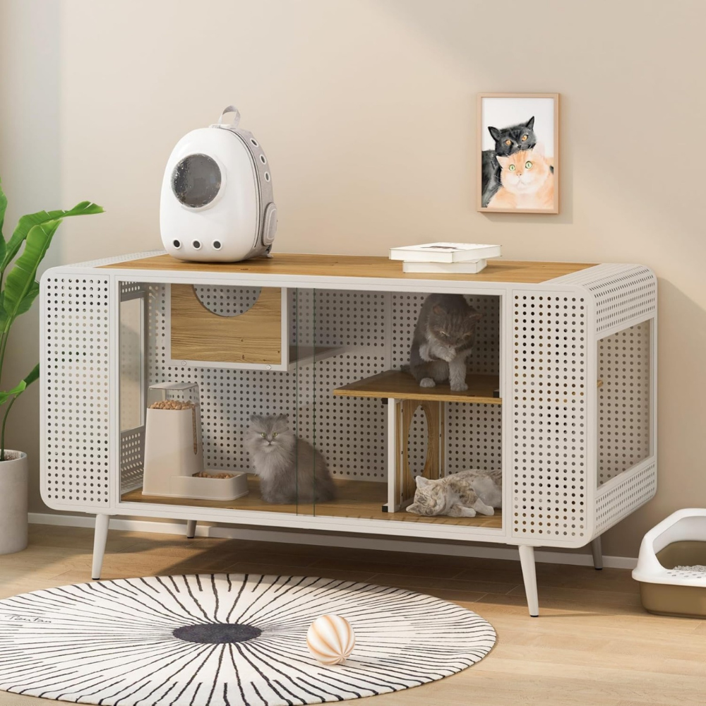 Spacious Cat House with Tempered Glass_1