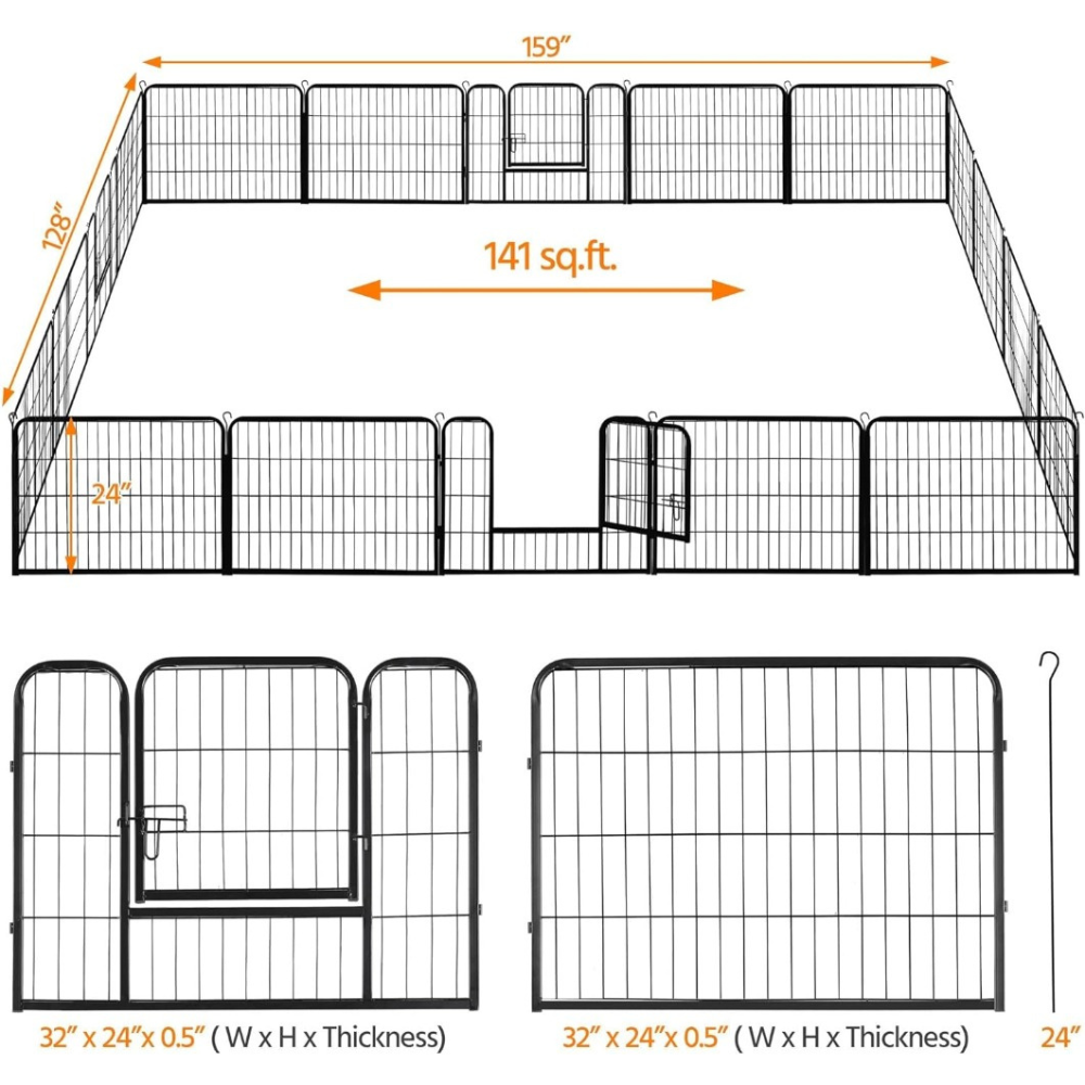 12 Panel Dog Playpen for Small Animals_5