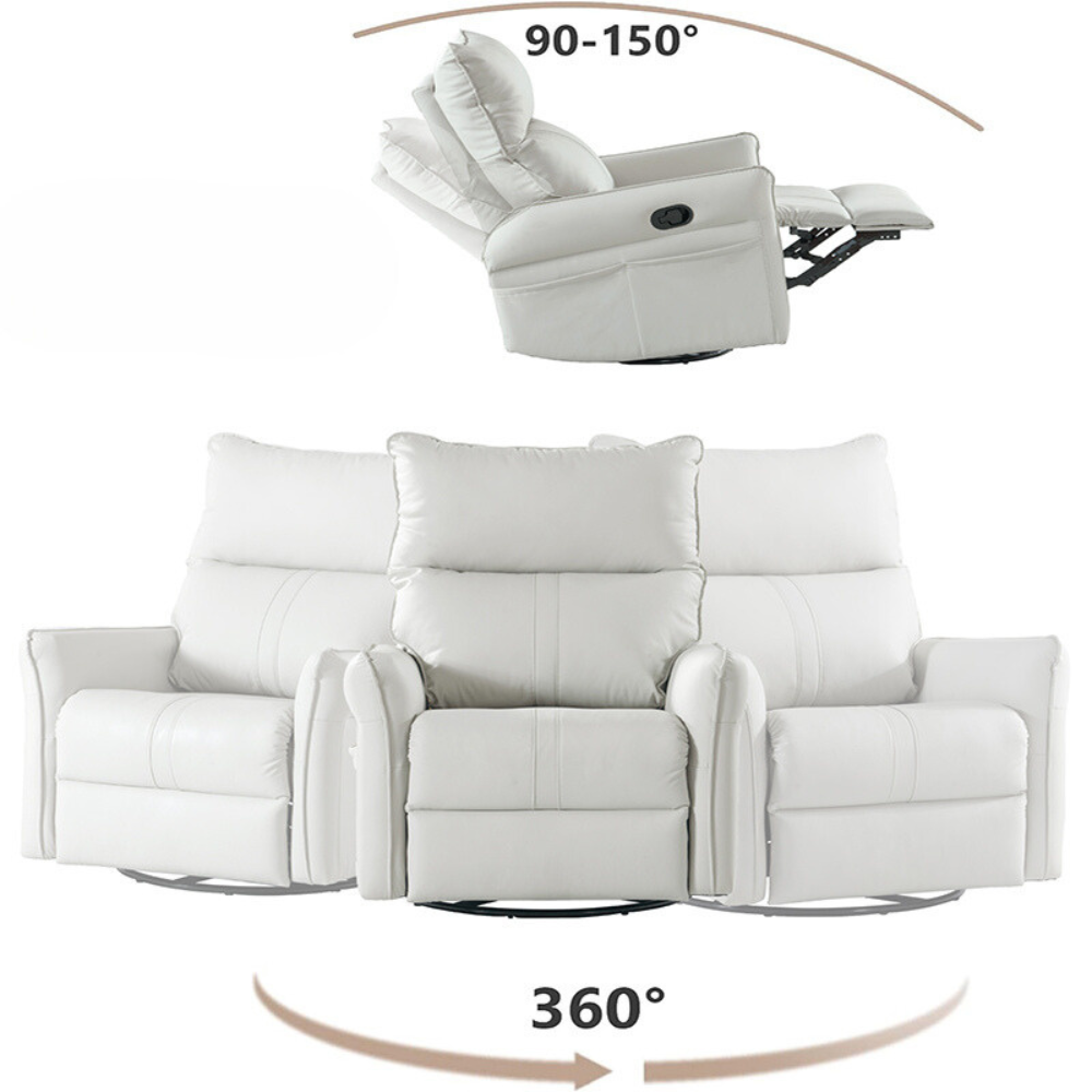 360° Swivel Rocker Recliner Chair with Side Pocket_3