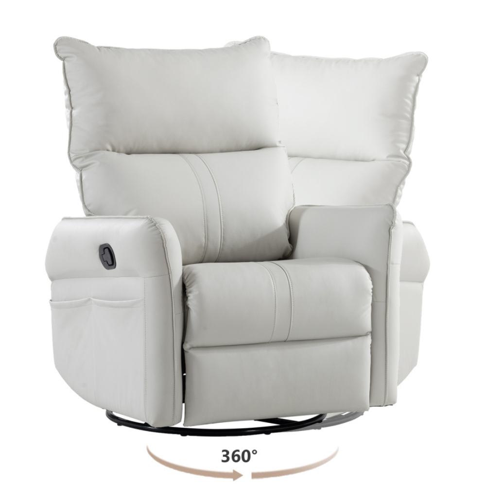 360° Swivel Rocker Recliner Chair with Side Pocket_4