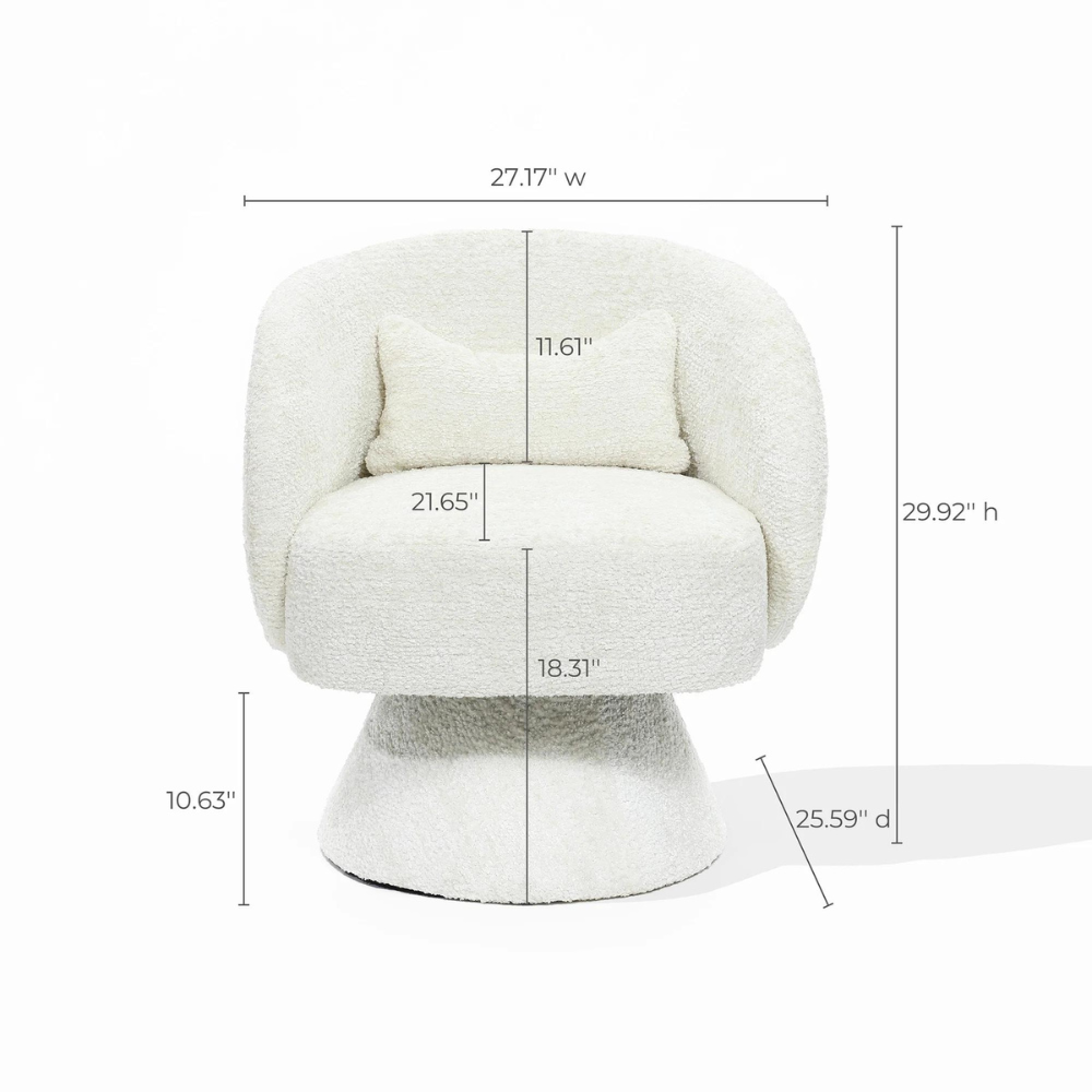 Stylish White Swivel Accent Chair_4