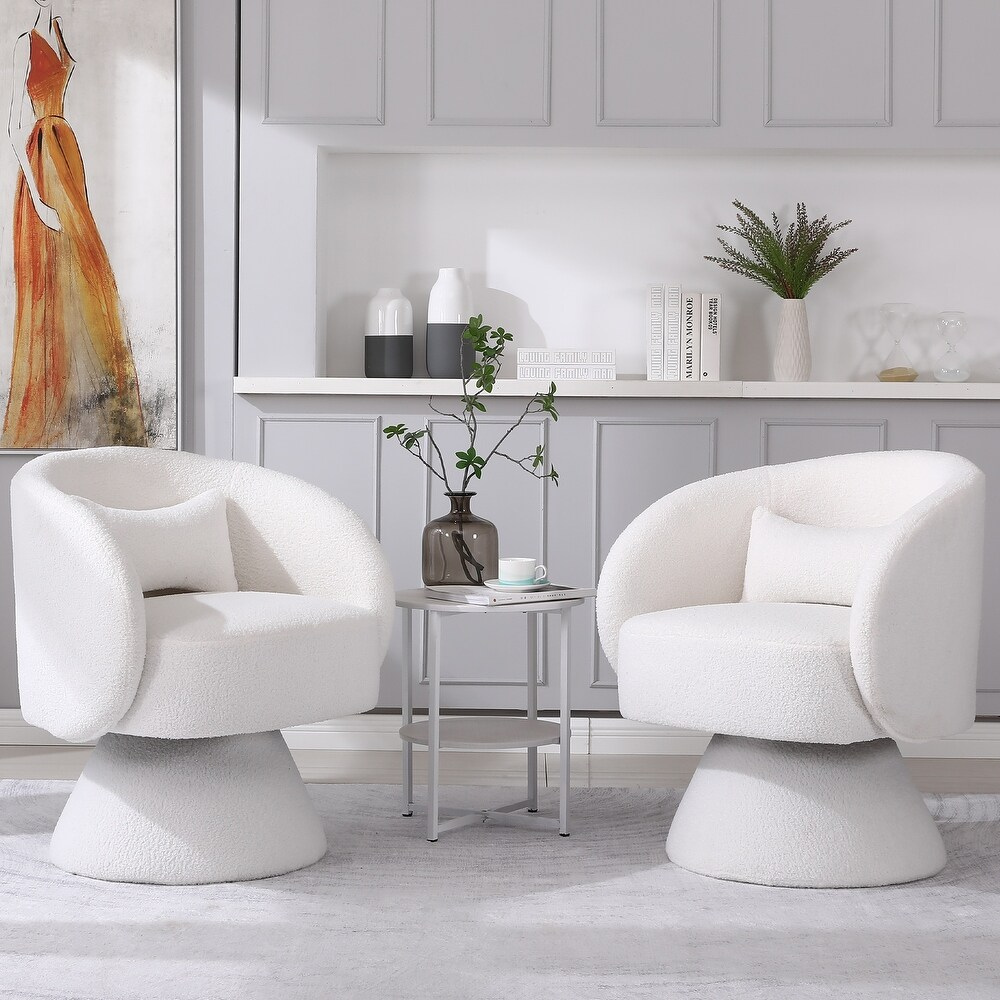 Stylish White Swivel Accent Chair_1