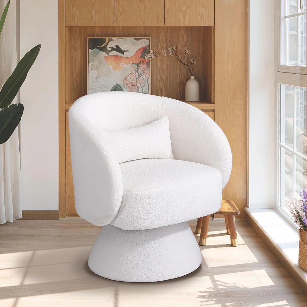 Stylish White Swivel Accent Chair_2