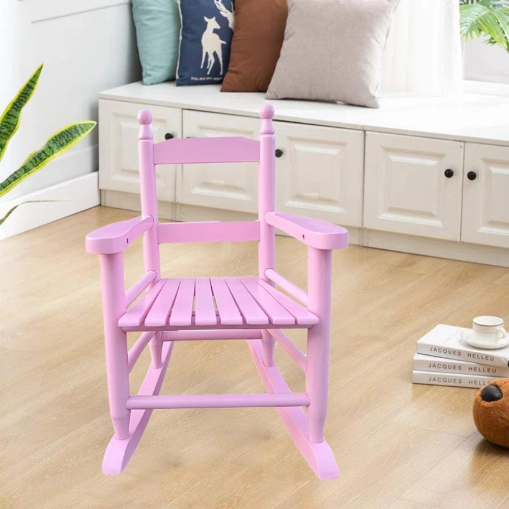 Light Pink Kids' Rocking Chair Indoor Outdoor_2